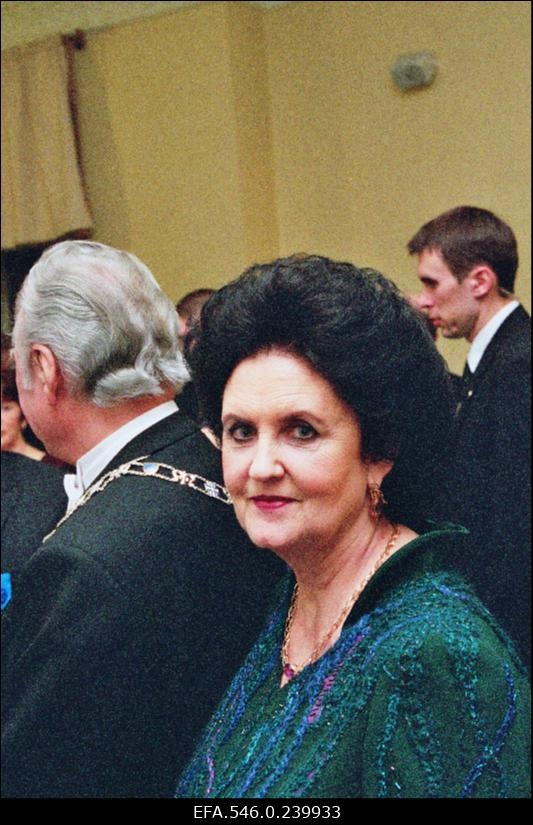 Eesti Vabariigi aastapäeva aktus ja presidendipaari vastuvõtt Estonia kontserdisaalis. Presidendiproua Ingrid Rüütel.