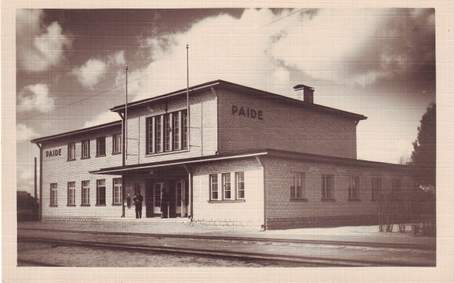 foto,  Paide raudteejaama hoone 1938.a.