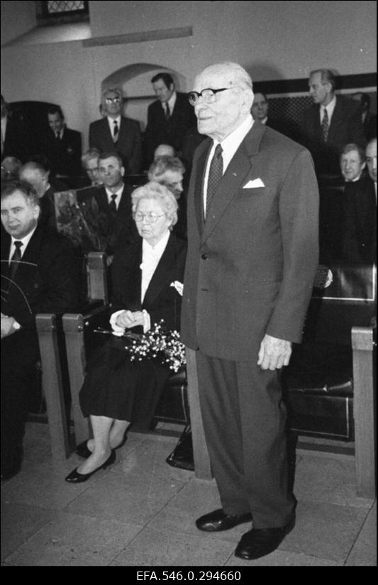 Eesti maadleja ja olümpiavõitja Johannes Kotkase 80. juubeli tähistamine Raekoja saalis.