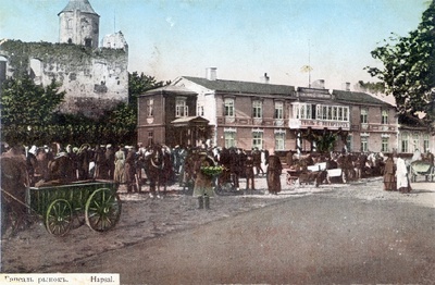 Postkaart. Haapsalu Turuplats. 1914.  duplicate photo