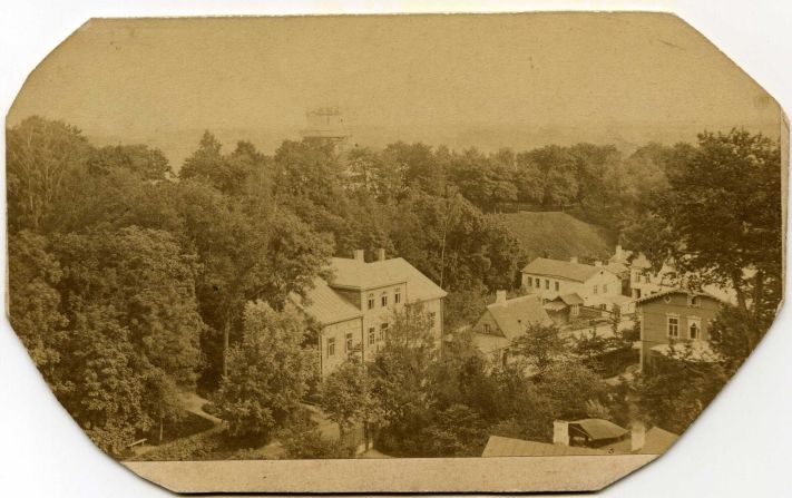 Vallikraavi tänav, Toomemägi ja tähetorn. Tartu, 1880-1900.