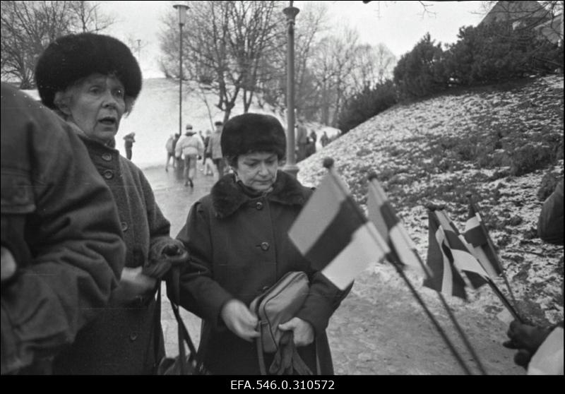 Lipu heiskamine Toompeal.