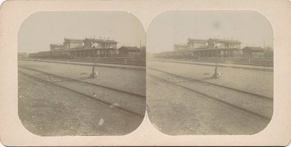 Stereofoto. Raudteejaam. Tartu, u 1890.
