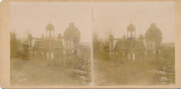 Stereofoto. Elamu Lai 1, vaade Toomemäe poolt.  Tartu, 1880-1890.