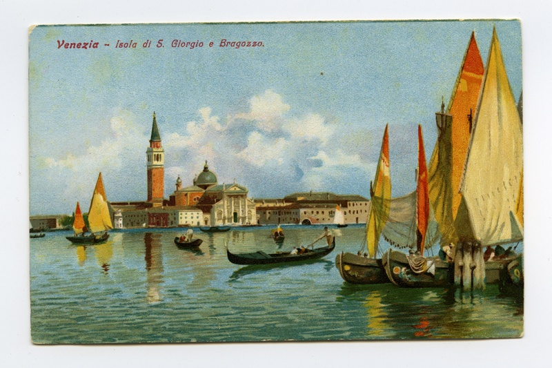 Postkaart. Itaalia. Veneetsia.
Vaade Veneetsia laguunilt  saarel asuvale renessaanslikule San Giorgio kirikule