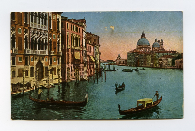 Postkaart. Itaalia. Veneetsia.
Vaade Canal Grande ääres asuvale Palazza Franchettile ning bütsantslikule San Marco viiskuppelkirikule