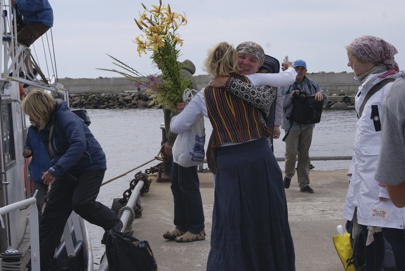Purjekas Lulu reisijate tervitamine Ringsu sadamas