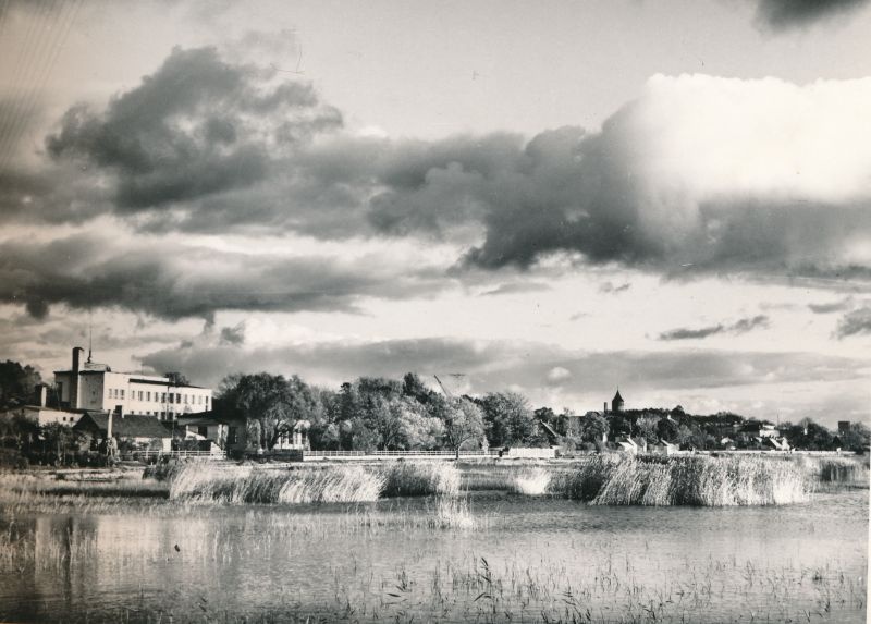 Foto. Vaade linnale Vasikaholmilt. Foto: I. Möldri, 1974. Mustvalge.