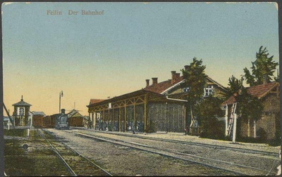 trükipostkaart, Viljandi, raudteejaam, koloreeritud, u 1910, Verlag von E. Ring  duplicate photo