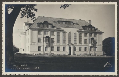 foto albumis, Viljandi, Eesti Panga Viljandi osakond, 1927, foto J. Riet  duplicate photo