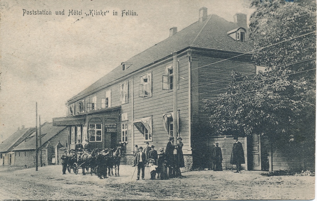 trükipostkaart, Viljandi hobupostijaam-hotell Klinke, Vaksali tn 4 u 1905