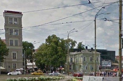 Viru väljak ja tuletõrjehoone, vaade vanalinna suunas rephoto