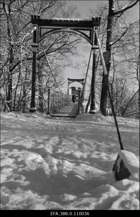 Vaade rippsillale Viljandi lossimägedes.