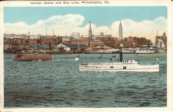 Postkaart. Ameerika Ühendriigid. Philadelphia.
Vaade linnale merelt