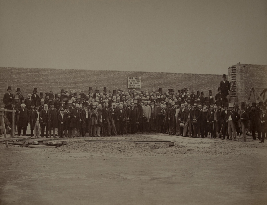 Vestrymen in Front of Weir Wall