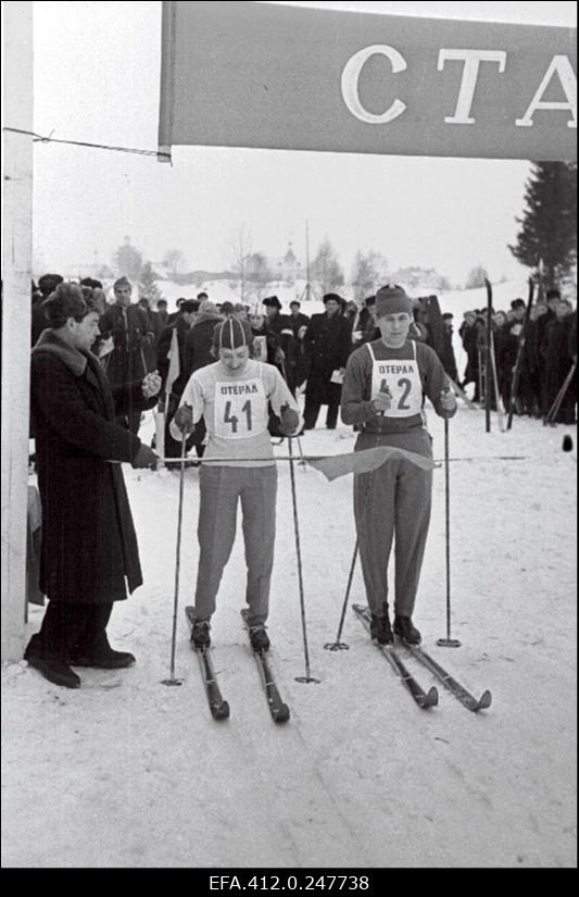 NSV Liidu suusatamise meistrivõistluste ajal Otepääl.
