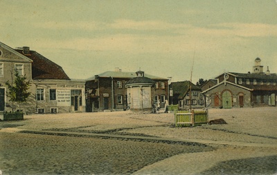 trükipostkaart, koloreeritud, Viljandi, turuplats, teemaja, u 1904, kirjastaja E. Ring  duplicate photo