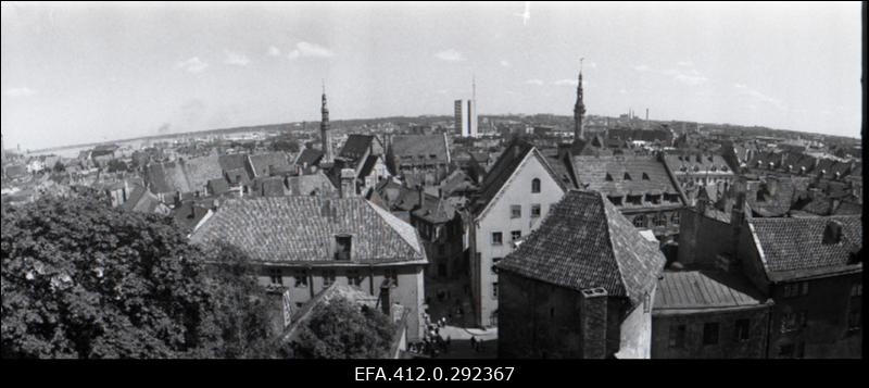 Panoraamid: 1. Vanalinn Toompealt. 2. Hotell "Viru". 3. Tornide Väljak. 4. Kirjanike Maja. 5. Tervishoiu Ministeerium. 6. Niguliste tänav.