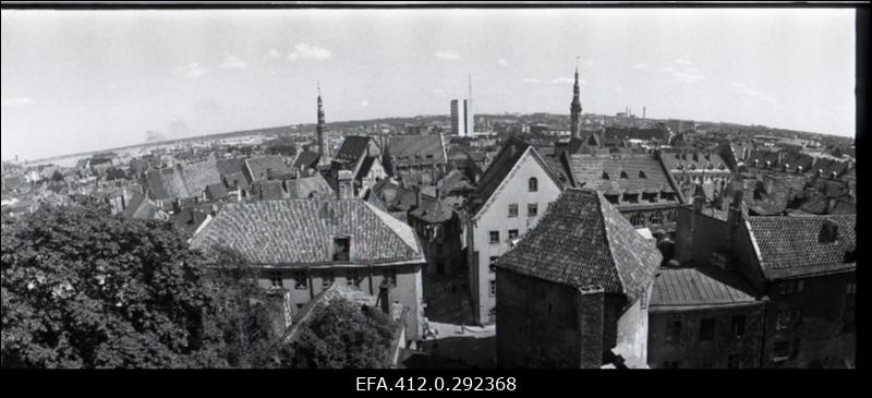 Panoraamid: 1. Vanalinn Toompealt. 2. Hotell "Viru". 3. Tornide Väljak. 4. Kirjanike Maja. 5. Tervishoiu Ministeerium. 6. Niguliste tänav.