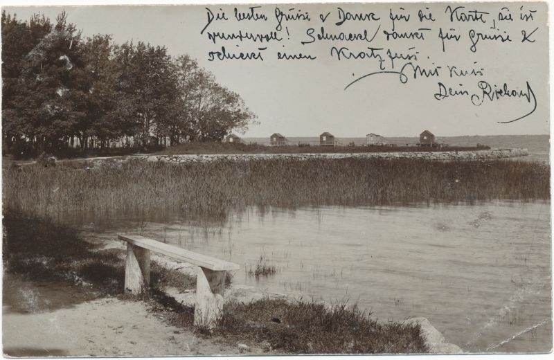 Fotopostkaart. Aafrika rand supelmajadega 1904