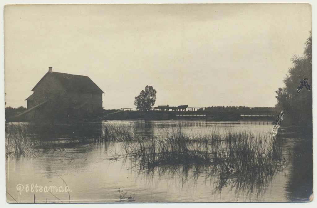 foto, Põltsamaa, jõgi, sild, veski, u 1930