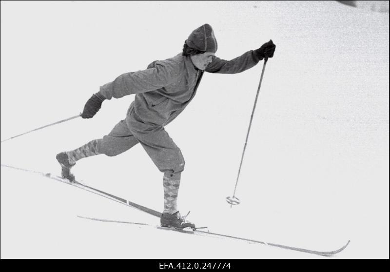 NSV Liidu suusatamise meistrivõistluste ajal Otepääl.