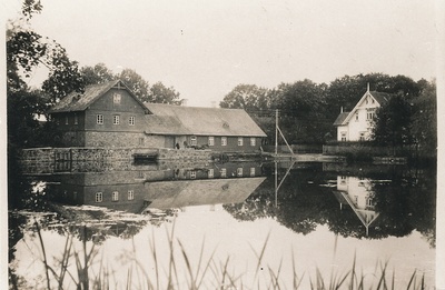View of Palamuse swimming pool and pharmacy across the lake of swimming pool  duplicate photo