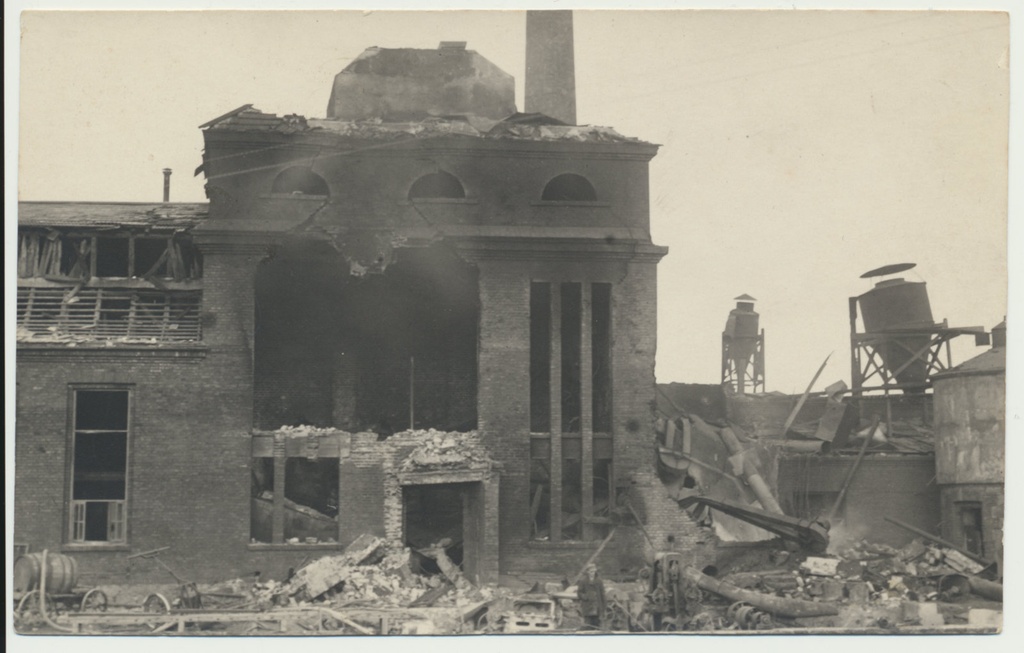 foto, Viljandimaa, Abja linavabriku põleng, 1925?, foto H. Teearu