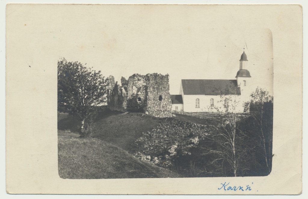 foto, Karksi kirik ja lossivaremed u 1920