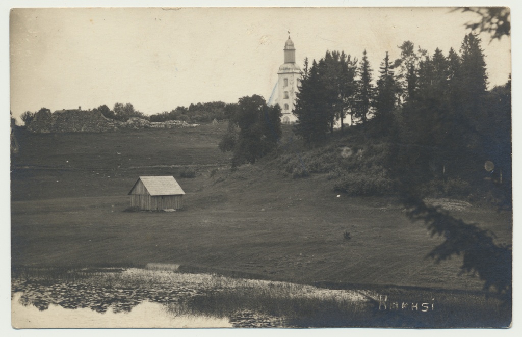 foto, Karksi kirik, lossivaremed u 1920