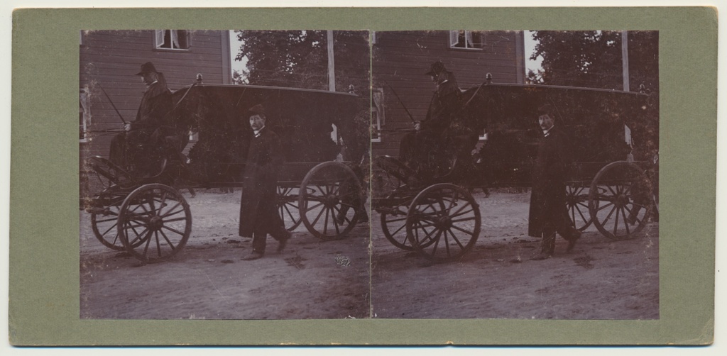 stereofoto, Viljandi, Vaksali tee, matuse e. surnuvanker, u 1905