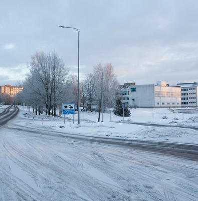 Viljandi 1. Keskkooli lähedal Riia maanteel. rephoto