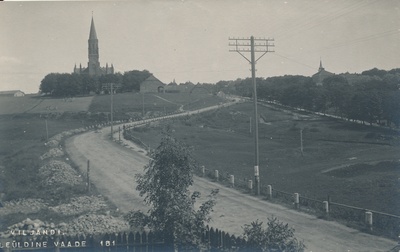 foto, Viljandi, Vaksali tee, Valuoja org, eemal Pauluse kirik u 1910 F J.Riet  duplicate photo