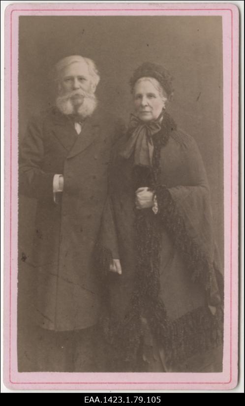Friedrich ja Aline von Dellingshausen oma hõbepulmapäeval, portreefoto