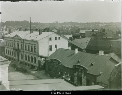 Holmi tänav. Paremal F. C. Faure jahuveski ja kauplus.  duplicate photo