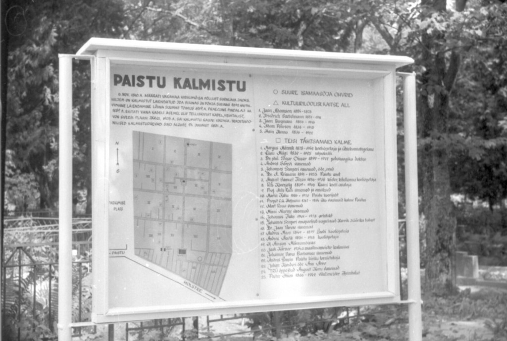 Cemetery location plan Viljandi county Viljandi county Paistu village, Paistu kalmistu