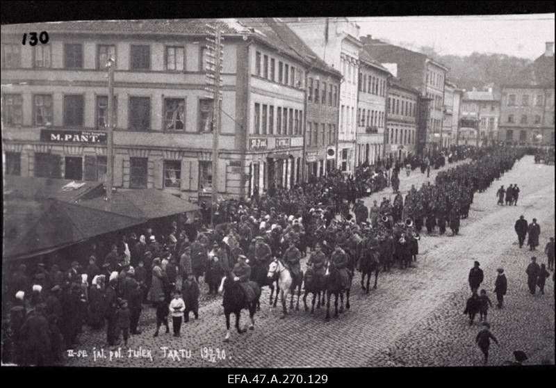 2. jalaväepolgu saabumine Tartusse.
