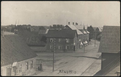 fotopostkaart, Tarvastu khk, Mustla alev, Posti tn, võte torniga majast, postitempel 01.03.1932, u 1932  duplicate photo
