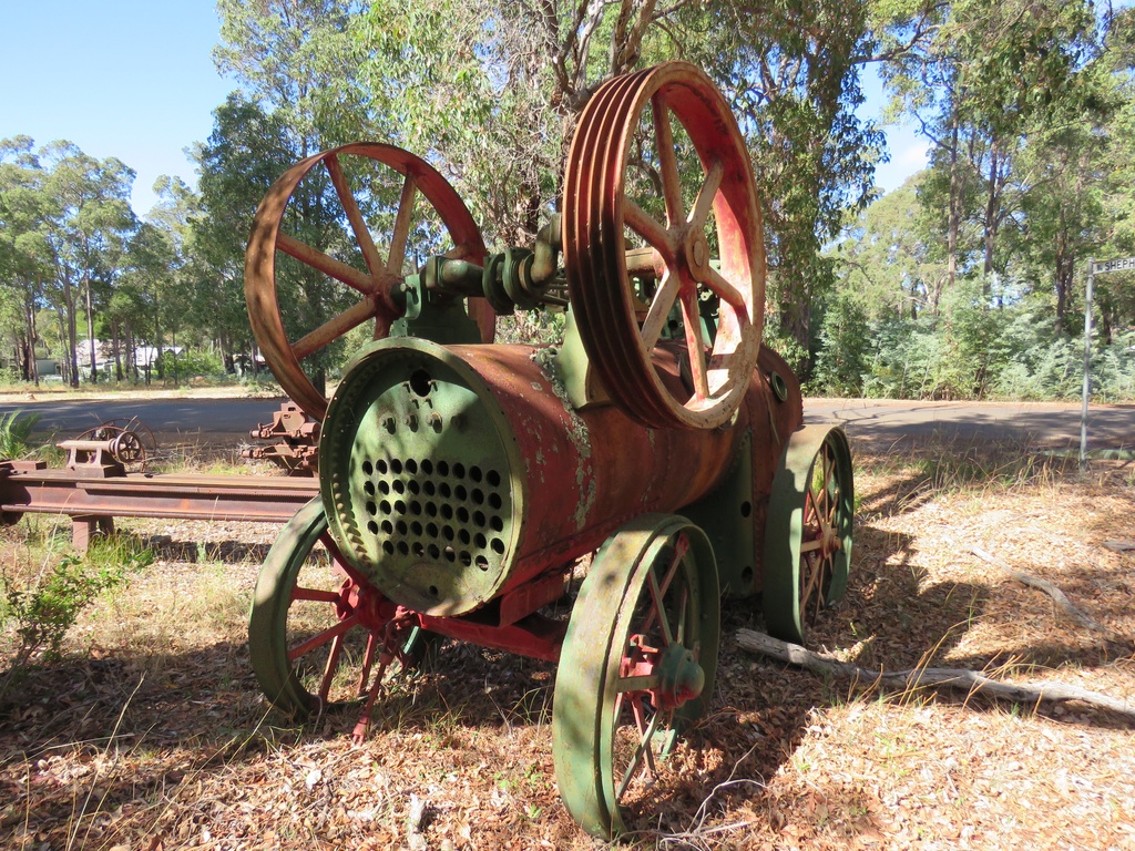 Robey & Co portable engine at Wilga, Western Australia, April 2022 03 - A Robey &amp; Co portable engine on display at Wilga, Western Australia.