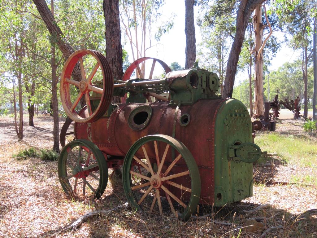Robey & Co portable engine at Wilga, Western Australia, April 2022 01 - A Robey &amp; Co portable engine on display at Wilga, Western Australia.