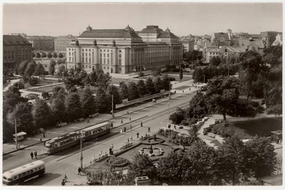 The view of the Estonian theatre's back façade from the northeast. View of the Pärnu Road  duplicate photo