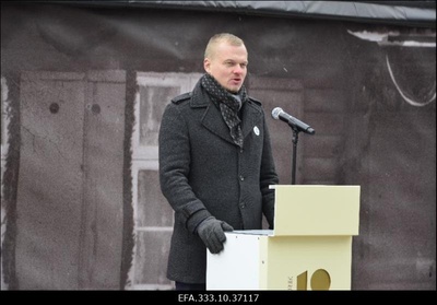 Eesti Vabariigi sajanda aastapäeva nädala avamine kunagises Päästekomitee asukohas Tartu maanteel Tallinnas. Sõnavõtuga esineb Jaak Juske  similar photo