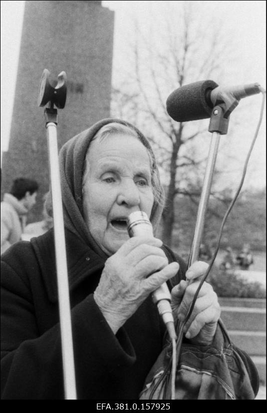 Miiting majanduspiiri kehtestamise vastu Narvas.