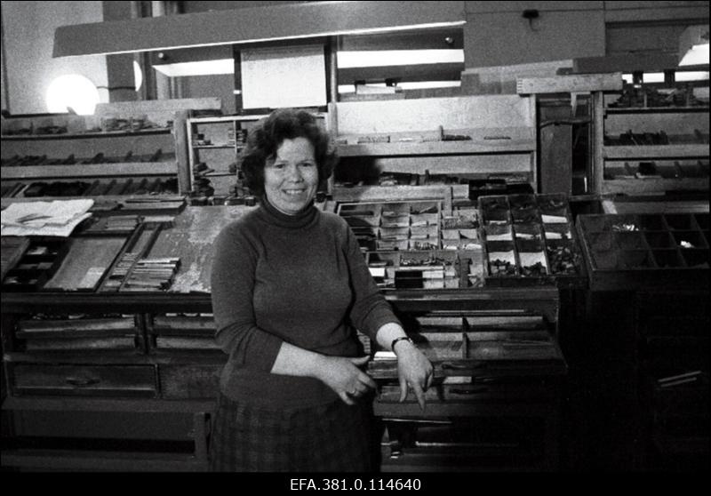 Trükikoja "Koit" laduja Z. Jelissejeva.