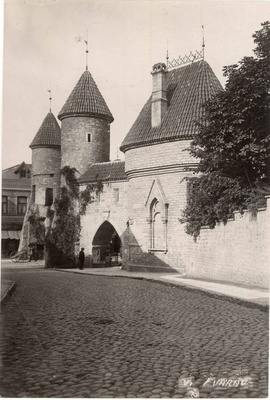 All-city. View of Valli Street towers at Viru Gate front gate.  duplicate photo