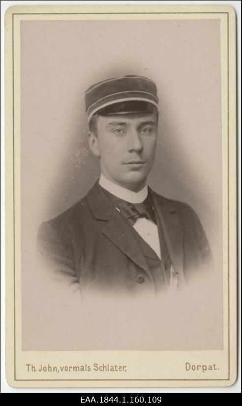 Korporatsiooni "Livonia" liige Walter von Knorre, portreefoto