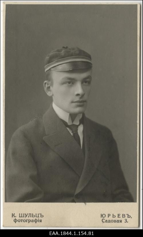 Korporatsiooni "Livonia" liige Heinrich Laakmann, portreefoto