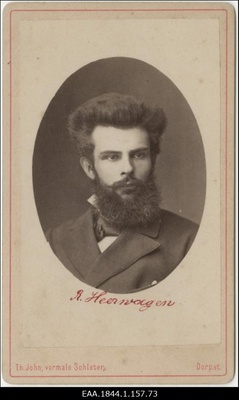 Korporatsiooni "Livonia" liige Rudolph Heerwagen, portreefoto  duplicate photo