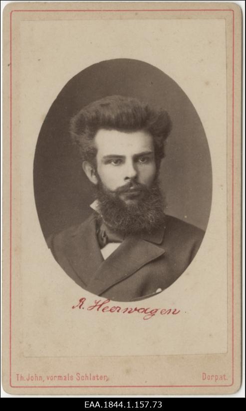 Korporatsiooni "Livonia" liige Rudolph Heerwagen, portreefoto