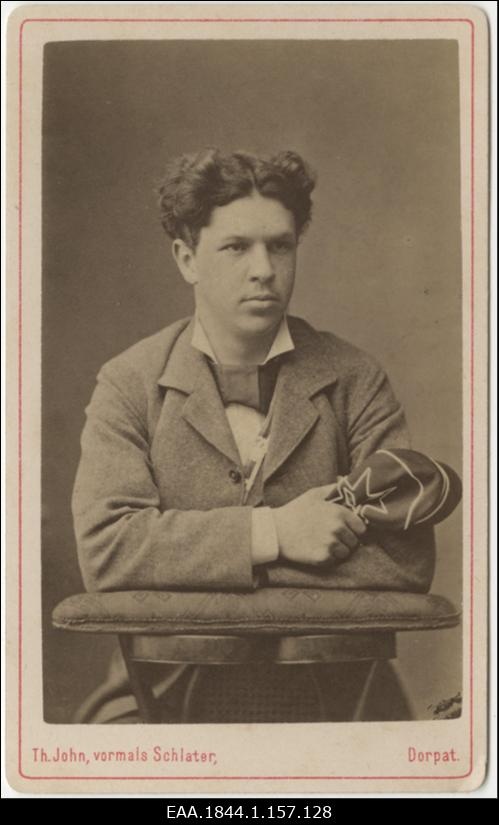 Korporatsiooni "Livonia" liige Johannes Adolphi, portreefoto